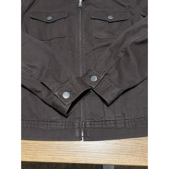 Lauren Jeans Company cropped jacket brown jean jacket size Large Classic Denim - Picture 6 of 14